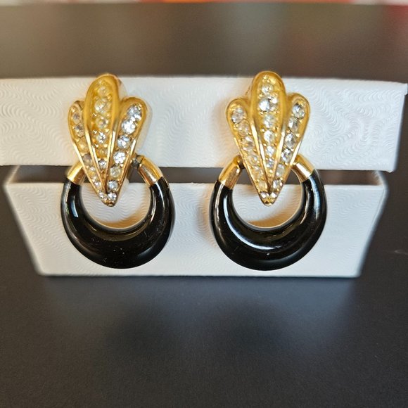 Dior Rhinestone Drop Earrings - Picture 1 of 5